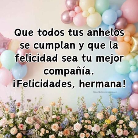 Que todos tus anhelos se cumplan y que la felicidad sea tu mejor compañía. ¡Felicidades, hermana!
